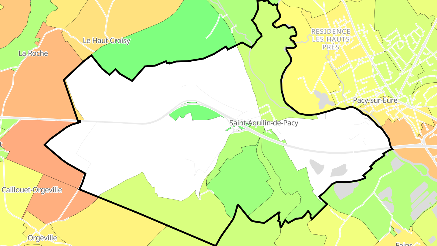 Carte des prix de l'immobilier Saint-Aquilin-de-Pacy