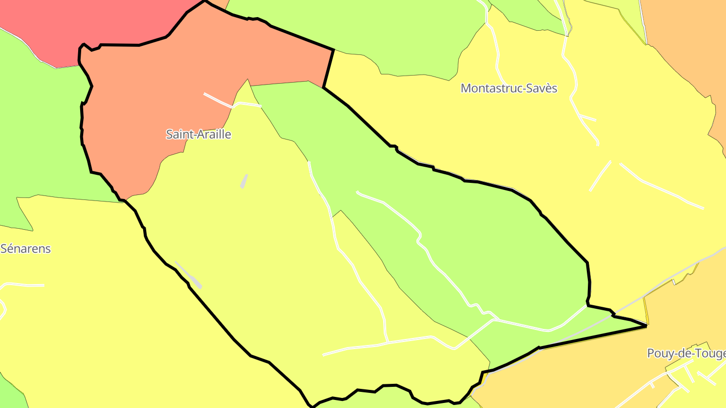Carte des prix de l'immobilier Saint-Araille