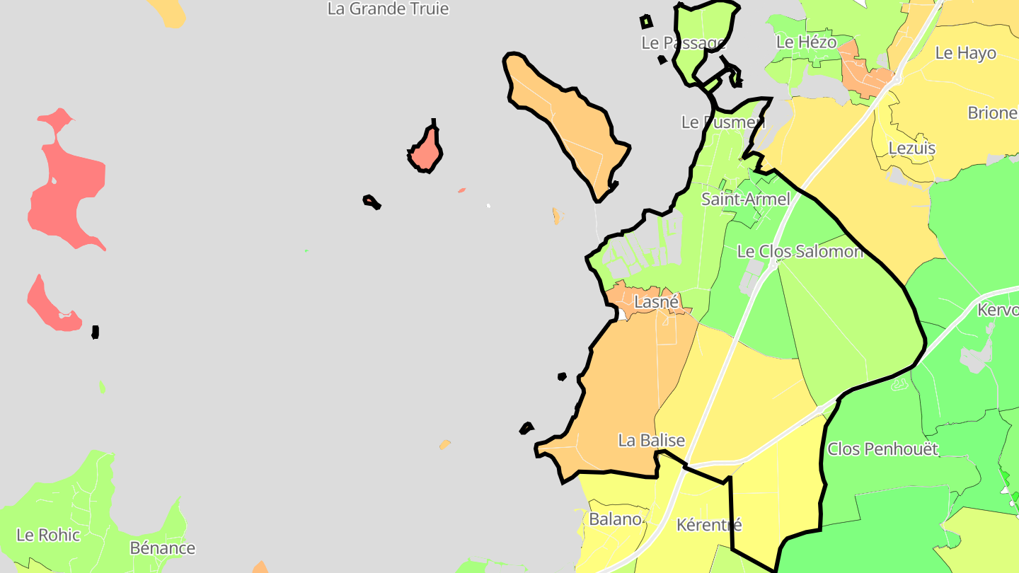 Carte des prix de l'immobilier Saint-Armel