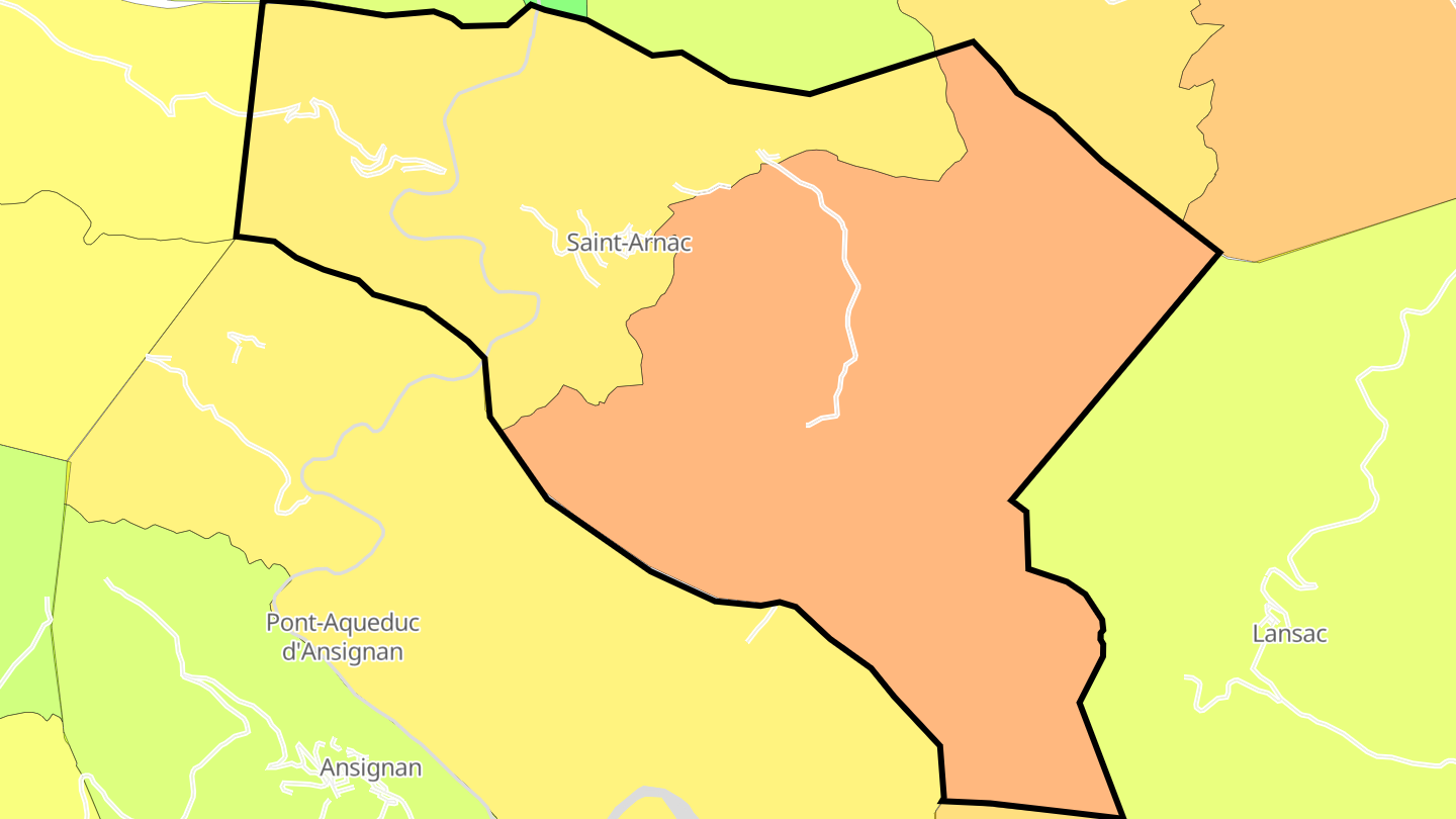 Carte des prix de l'immobilier Saint-Arnac