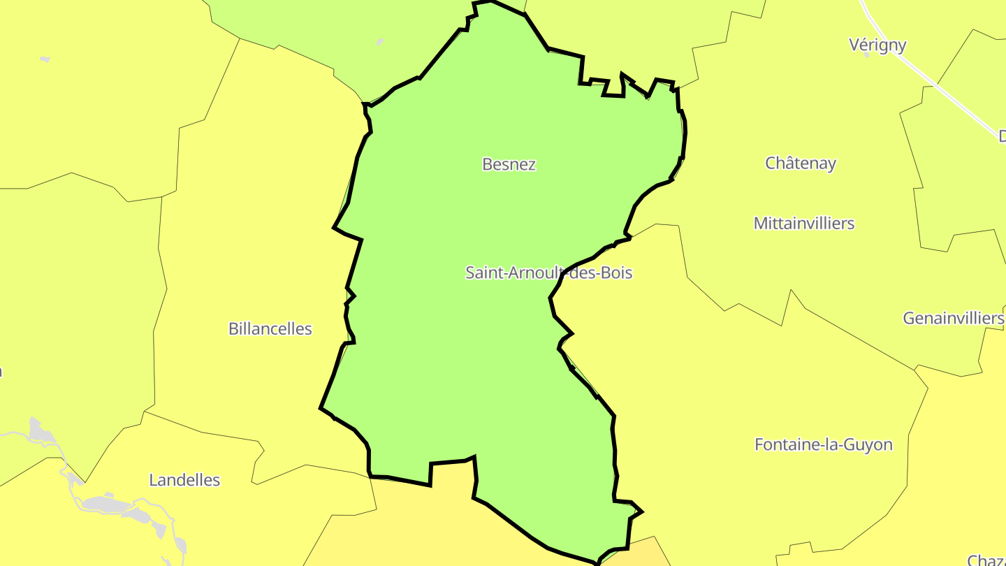 Carte des prix de l'immobilier Saint-Arnoult-des-Bois