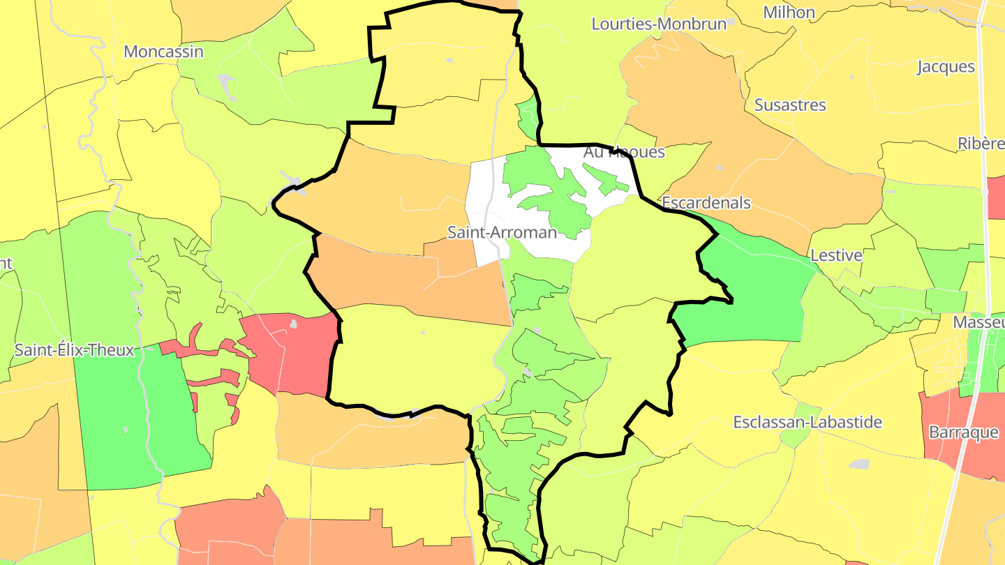 Carte des prix de l'immobilier Saint-Arroman