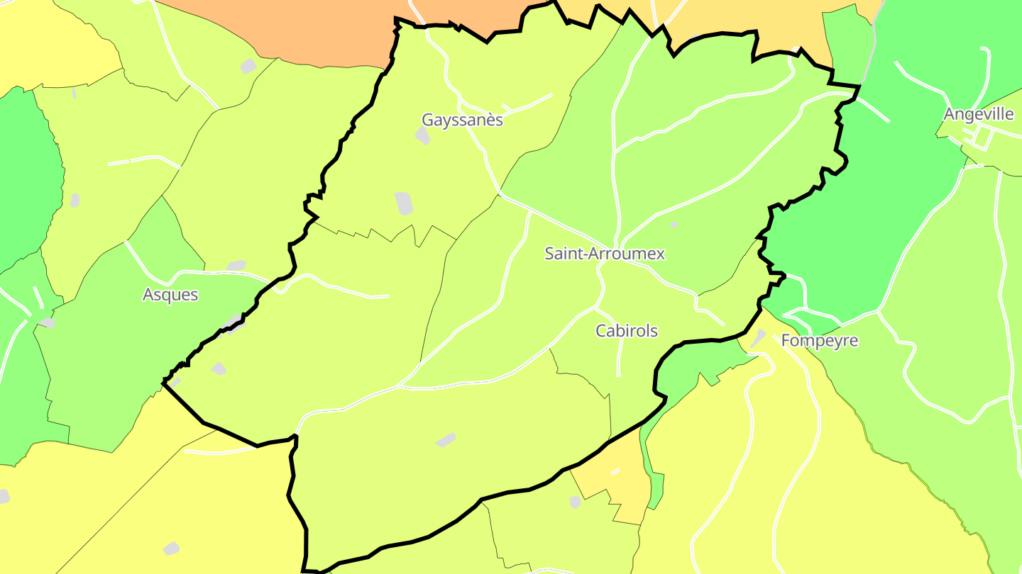 Carte des prix de l'immobilier Saint-Arroumex