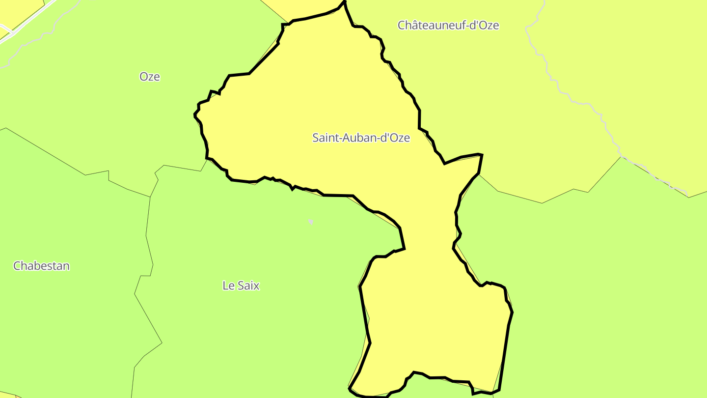 Carte des prix de l'immobilier Saint-Auban-d'Oze