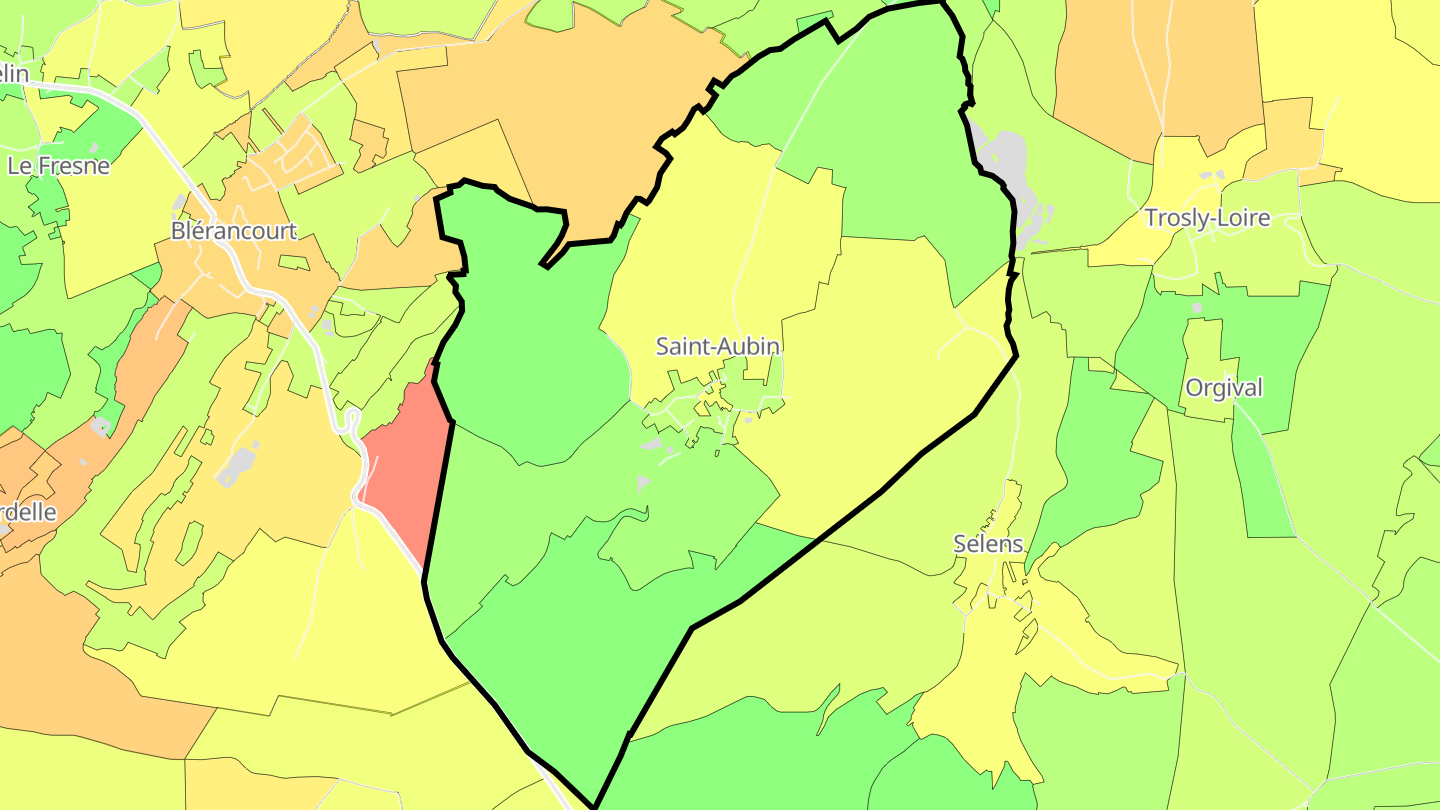 Carte des prix de l'immobilier Saint-Aubin