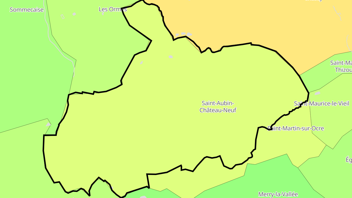 Carte des prix de l'immobilier Saint-Aubin-Château-Neuf