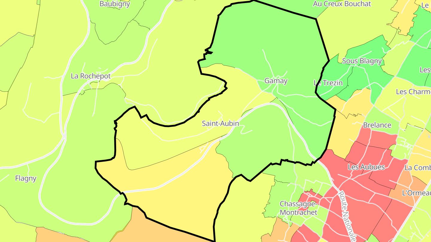 Carte des prix de l'immobilier Saint-Aubin