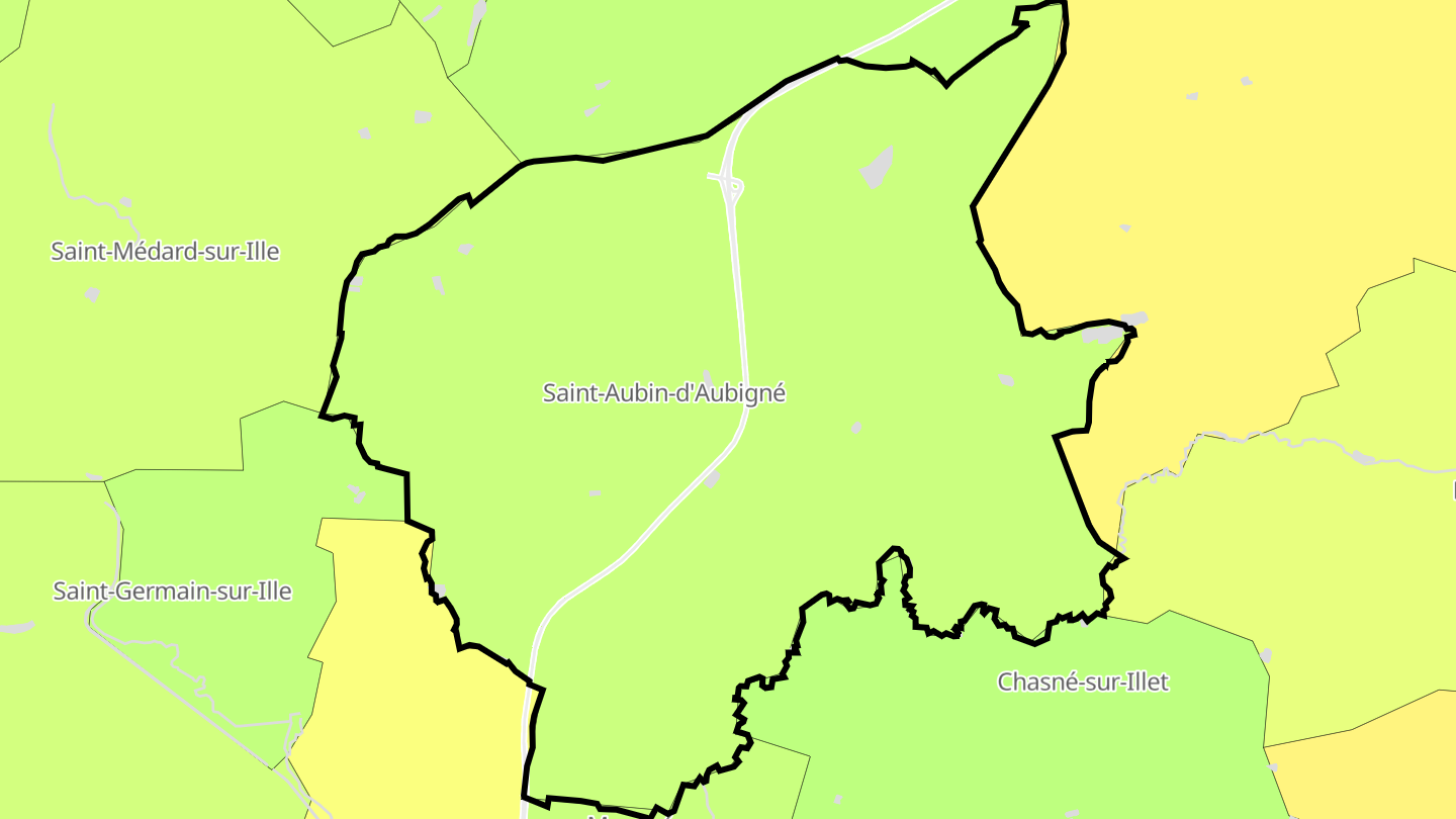 Carte des prix de l'immobilier Saint-Aubin-d'Aubigné