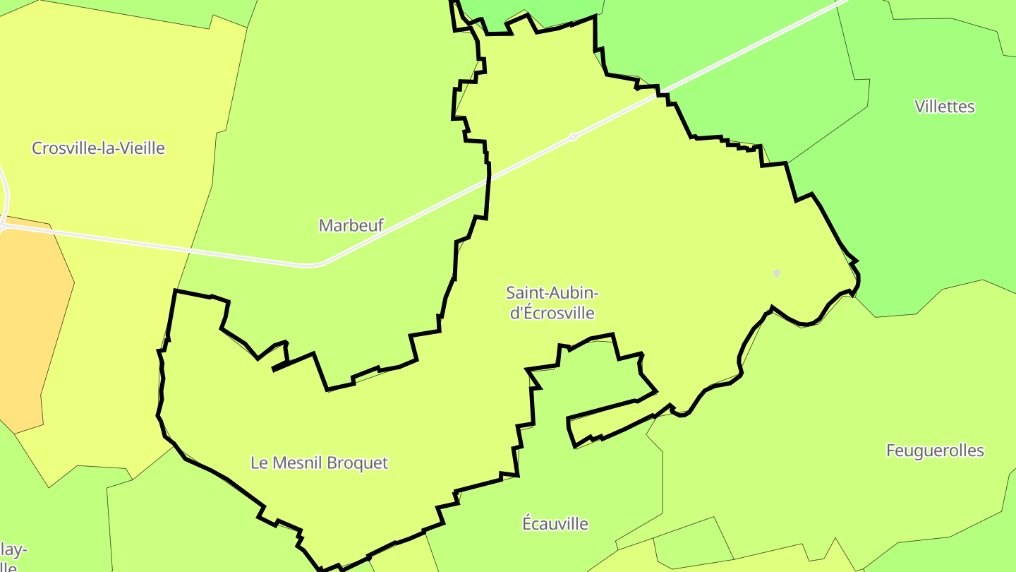 Carte des prix de l'immobilier Saint-Aubin-d'Écrosville