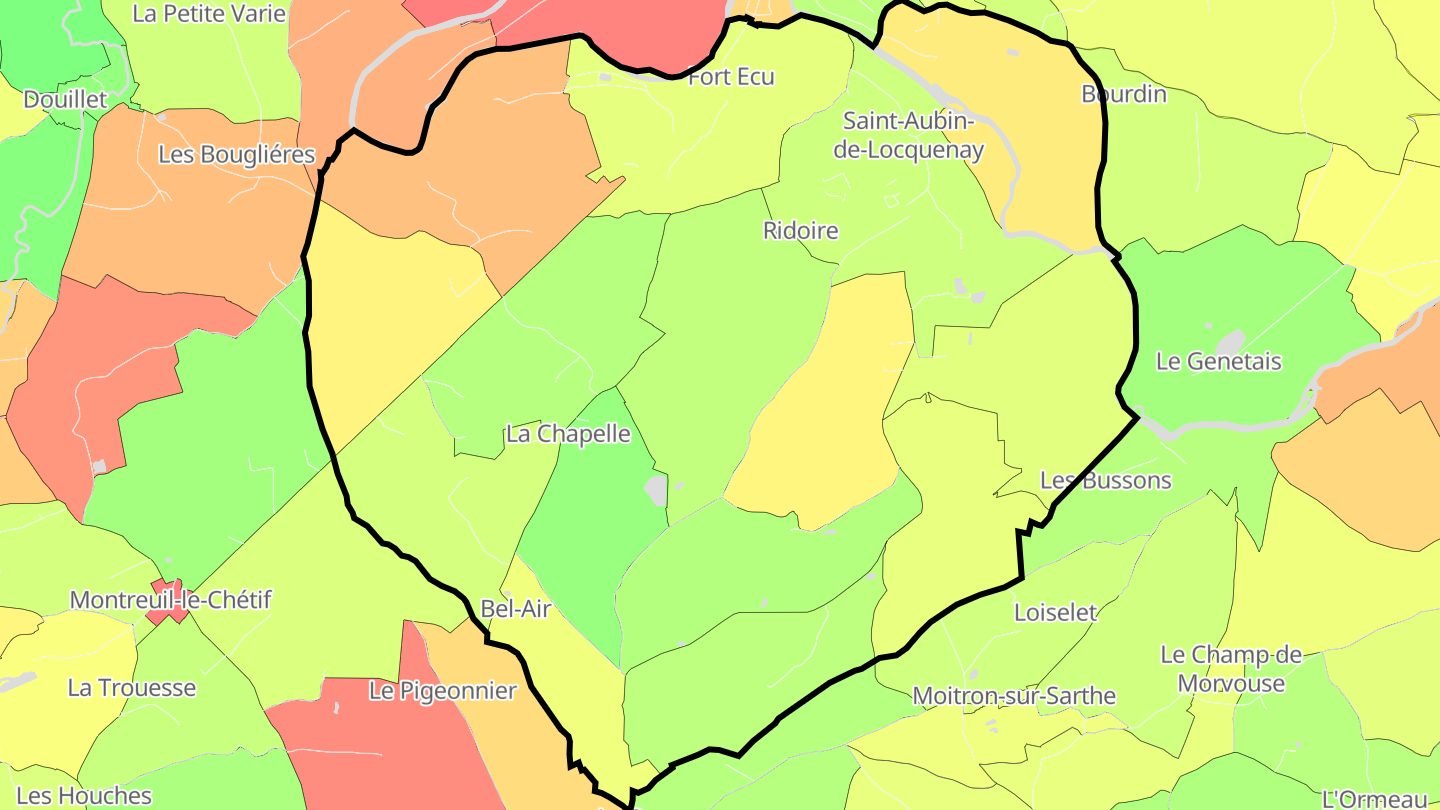 Carte des prix de l'immobilier Saint-Aubin-de-Locquenay