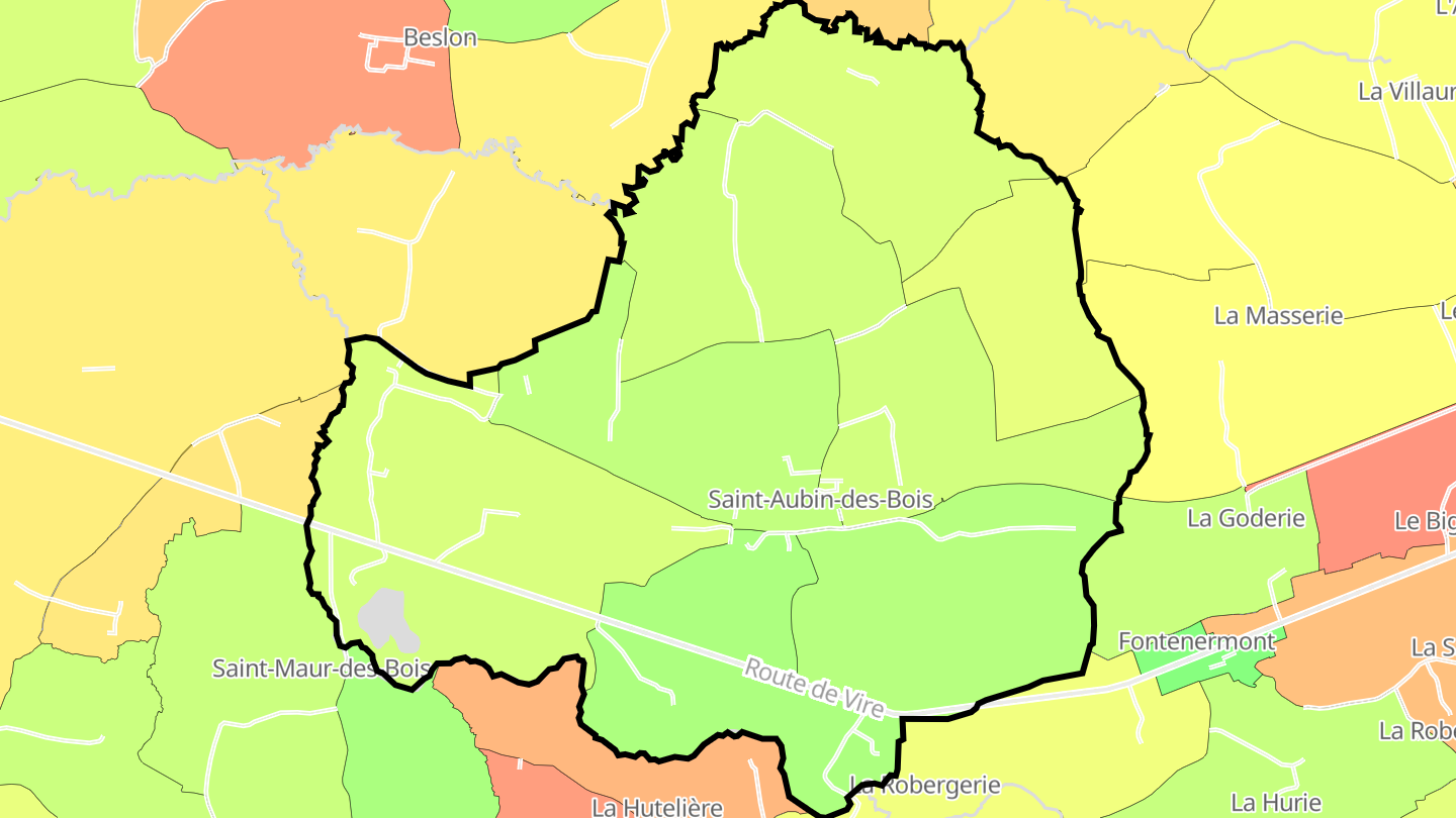 Carte des prix de l'immobilier Saint-Aubin-des-Bois