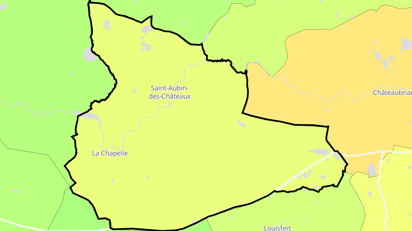 Carte des prix de l'immobilier Saint-Aubin-des-Châteaux
