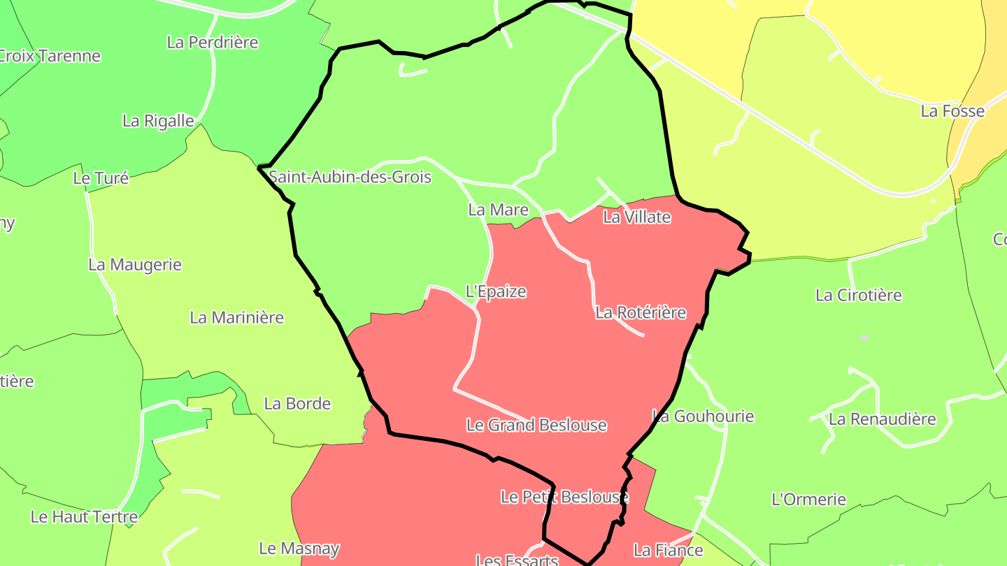 Carte des prix de l'immobilier Saint-Aubin-des-Grois