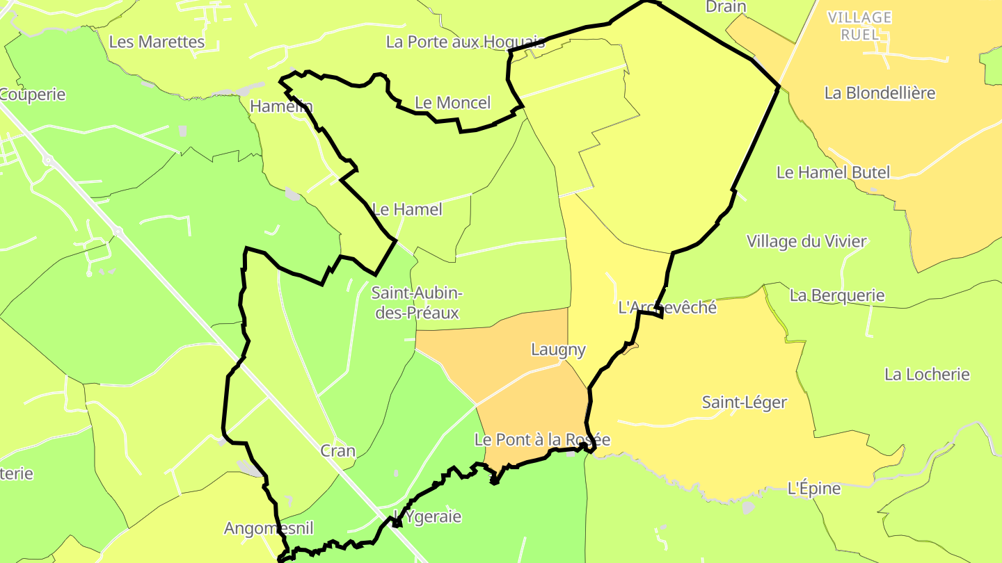 Carte des prix de l'immobilier Saint-Aubin-des-Préaux