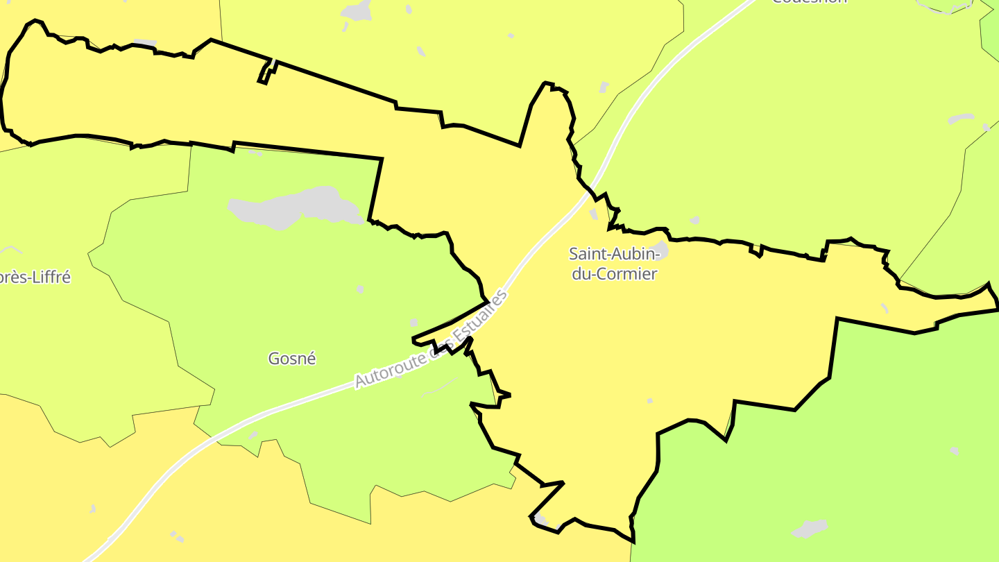 Carte des prix de l'immobilier Saint-Aubin-du-Cormier