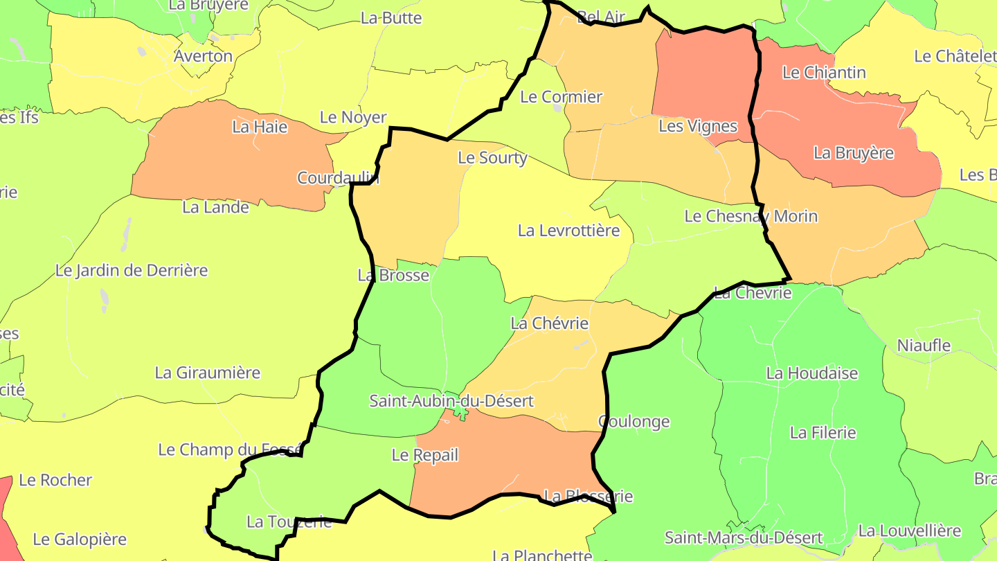 Carte des prix de l'immobilier Saint-Aubin-du-Désert