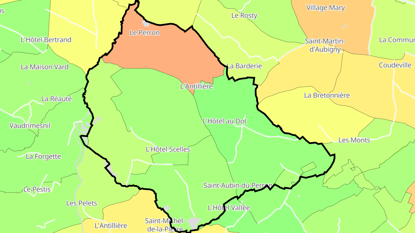 Carte des prix de l'immobilier Saint-Aubin-du-Perron