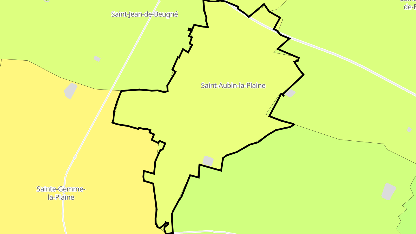 Carte des prix de l'immobilier Saint-Aubin-la-Plaine