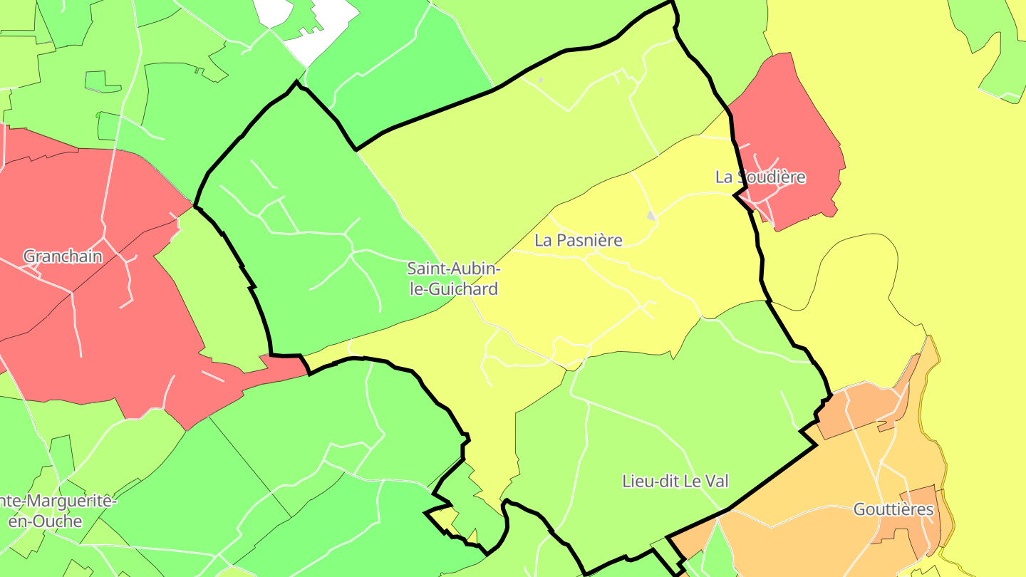 Carte des prix de l'immobilier Saint-Aubin-le-Guichard