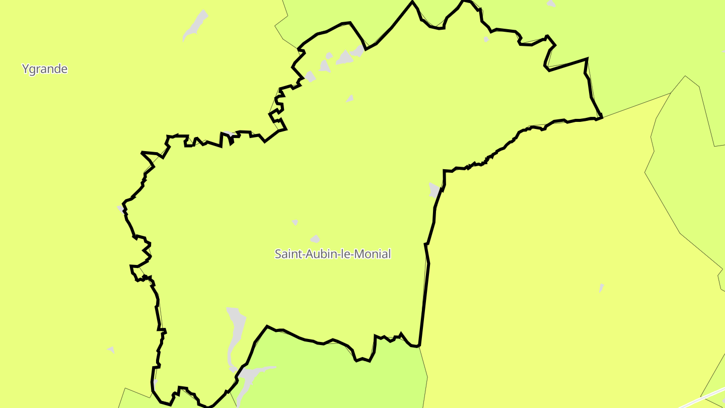 Carte des prix de l'immobilier Saint-Aubin-le-Monial