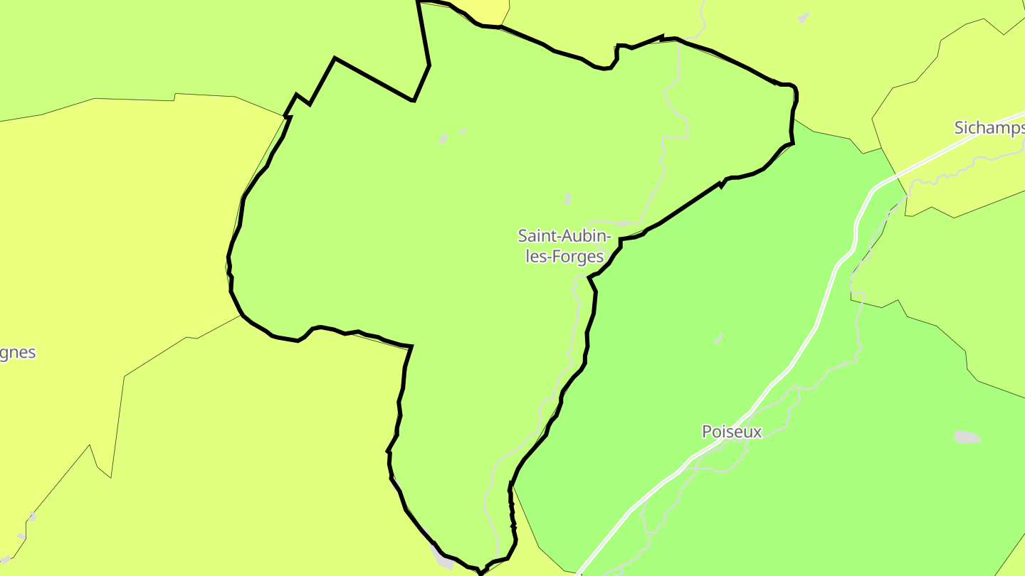 Carte des prix de l'immobilier Saint-Aubin-les-Forges