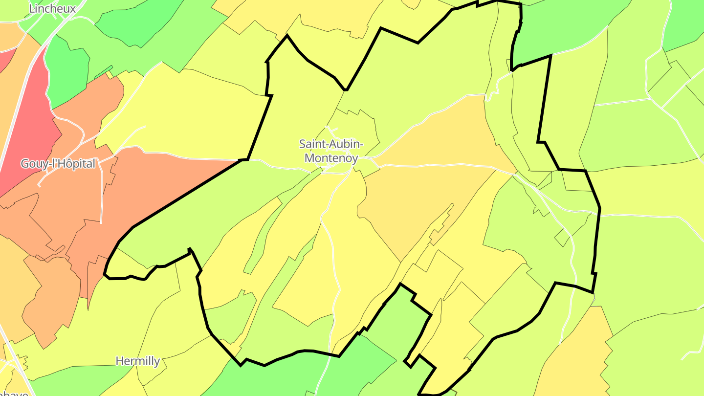 Carte des prix de l'immobilier Saint-Aubin-Montenoy