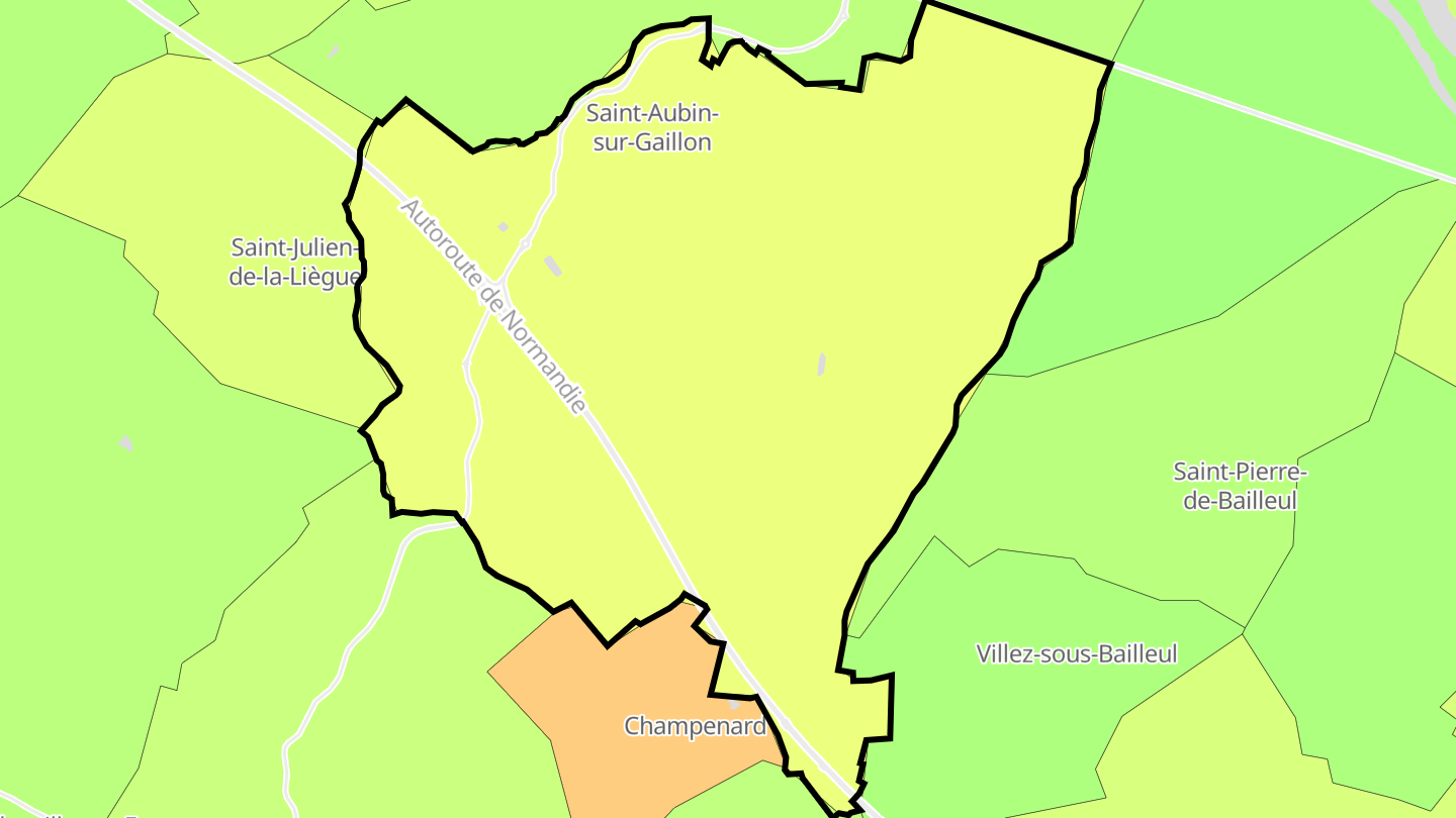 Carte des prix de l'immobilier Saint-Aubin-sur-Gaillon