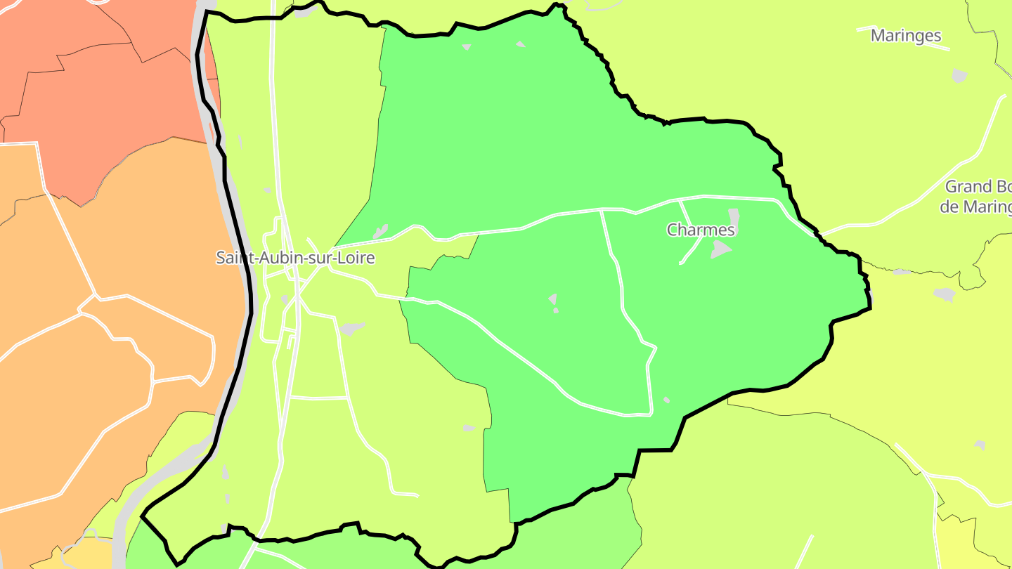 Carte des prix de l'immobilier Saint-Aubin-sur-Loire