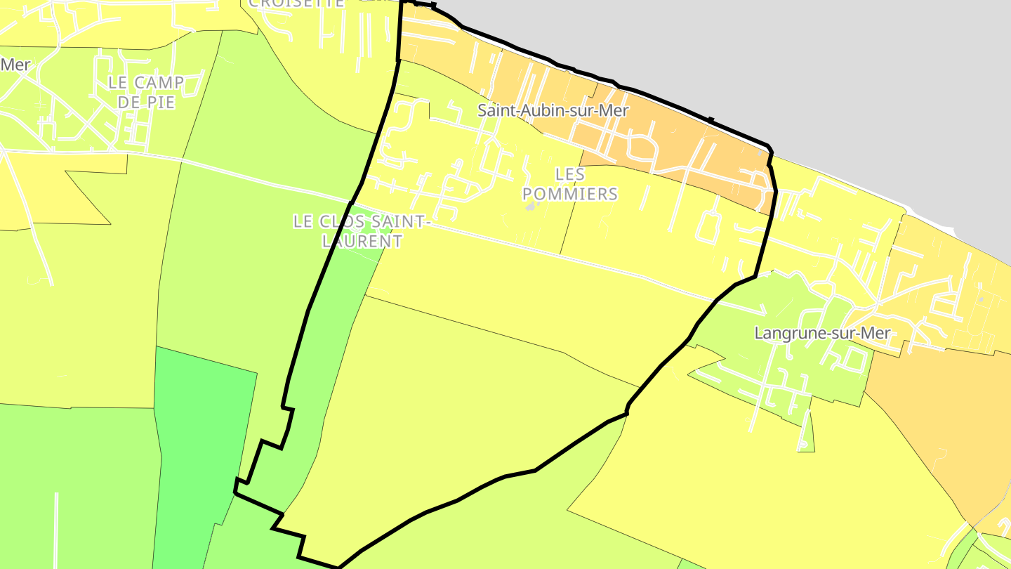 Carte des prix de l'immobilier Saint-Aubin-sur-Mer