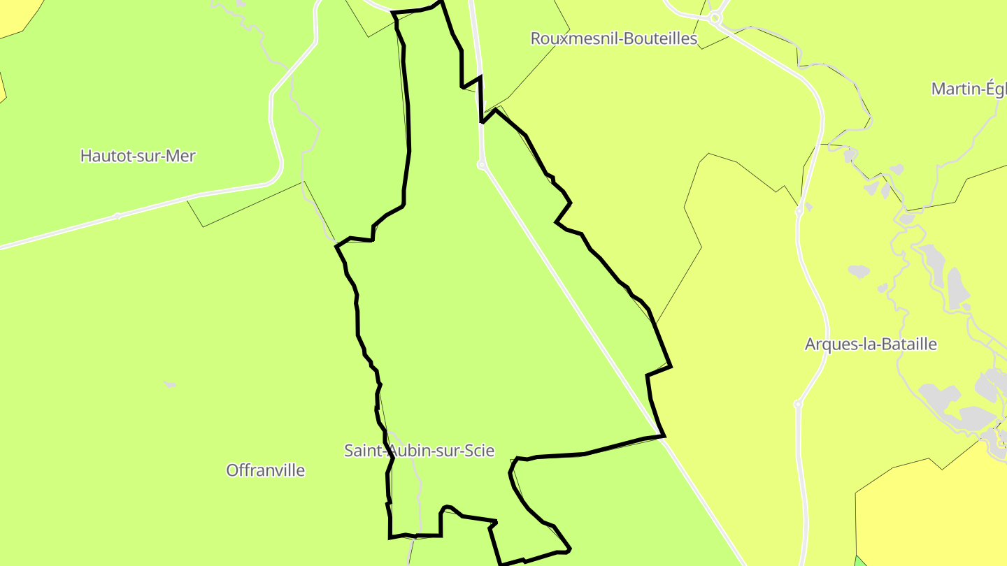 Carte des prix de l'immobilier Saint-Aubin-sur-Scie