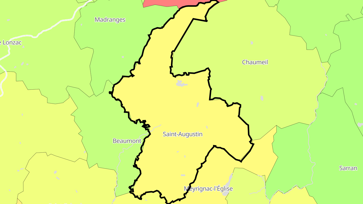 Carte des prix de l'immobilier Saint-Augustin