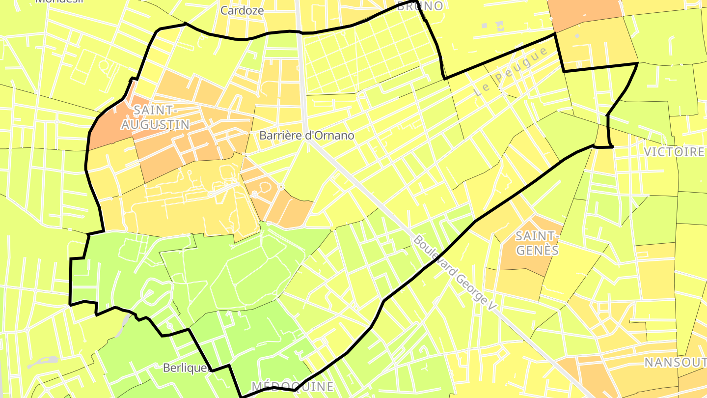 Carte des prix de l'immobilier Saint-Augustin - Tauzin - Alphonse Dupeux
