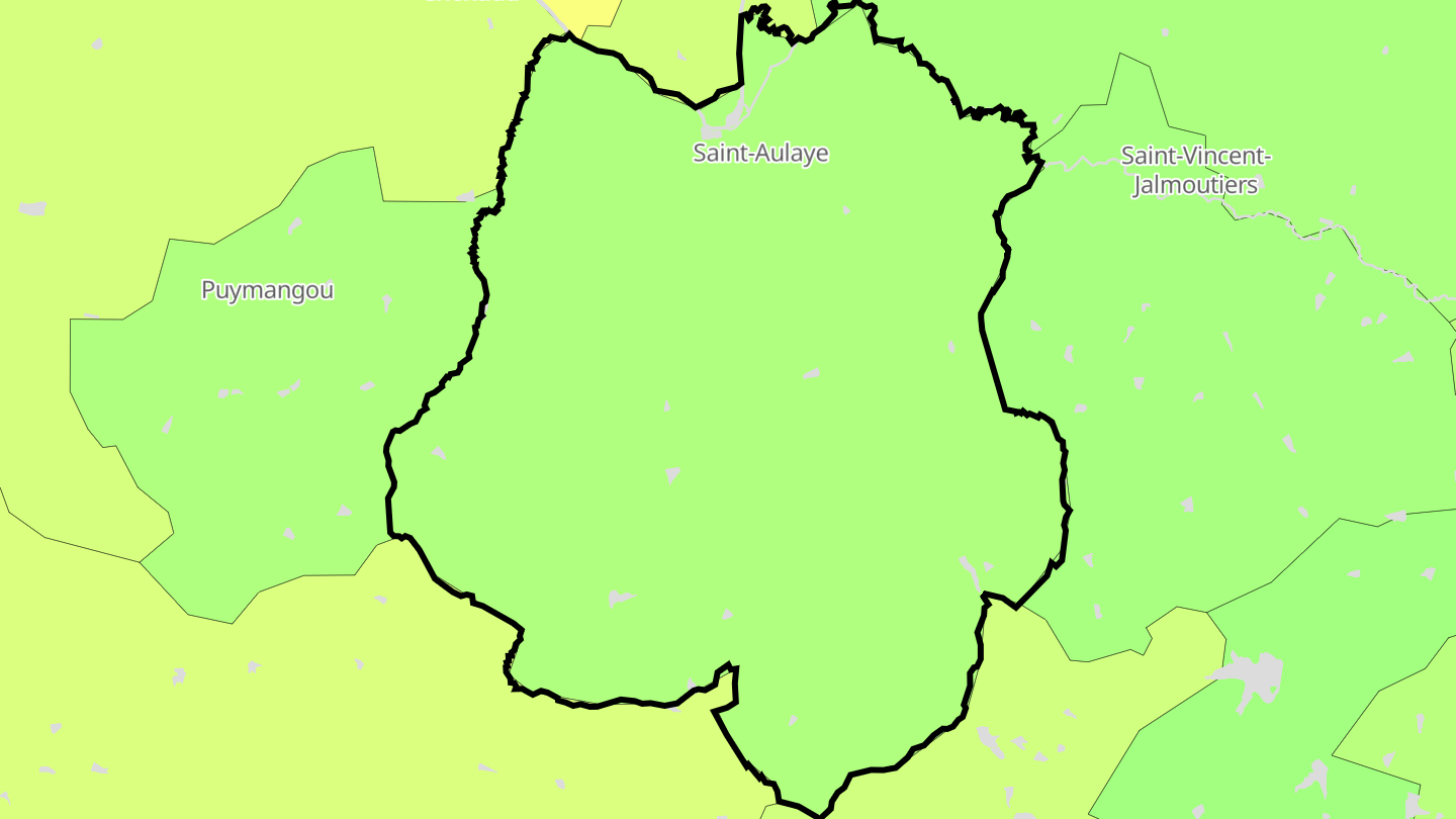 Carte des prix de l'immobilier Saint-Aulaye
