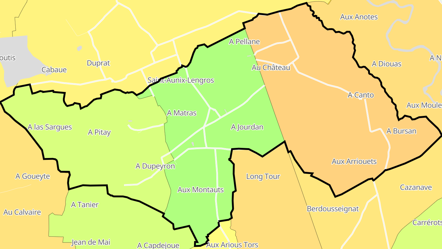 Carte des prix de l'immobilier Saint-Aunix-Lengros