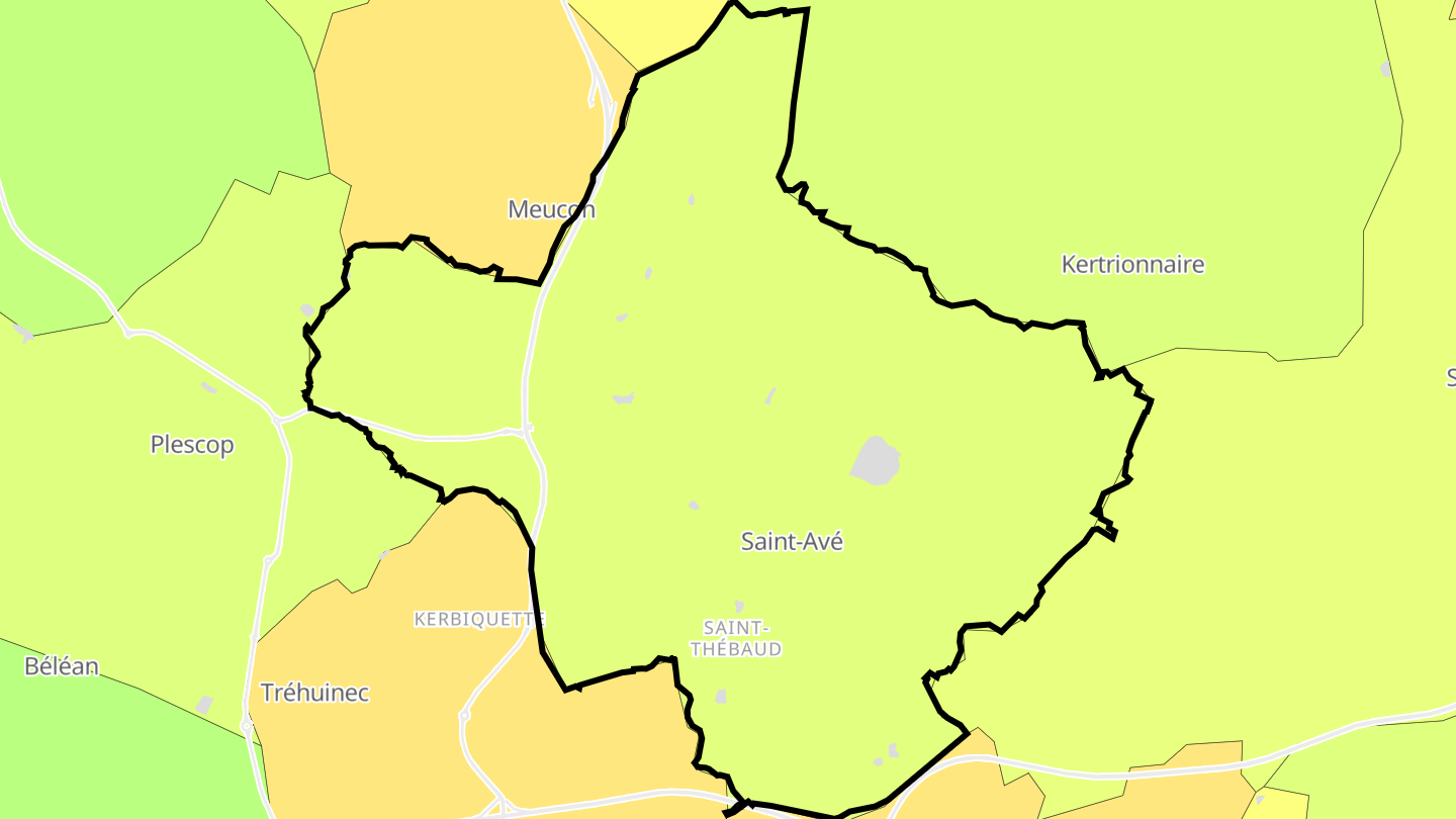 Carte des prix de l'immobilier Saint-Avé