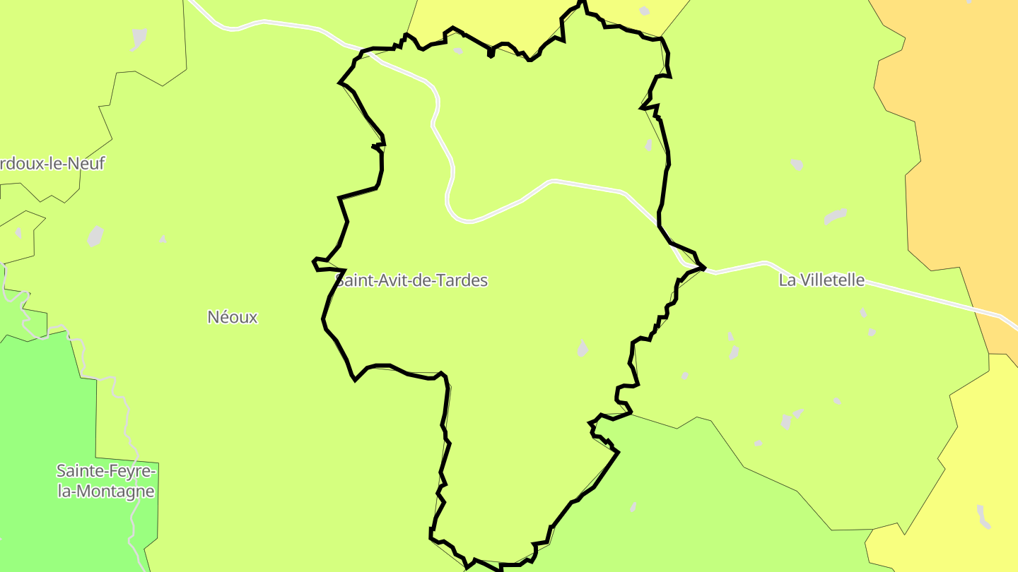 Carte des prix de l'immobilier Saint-Avit-de-Tardes