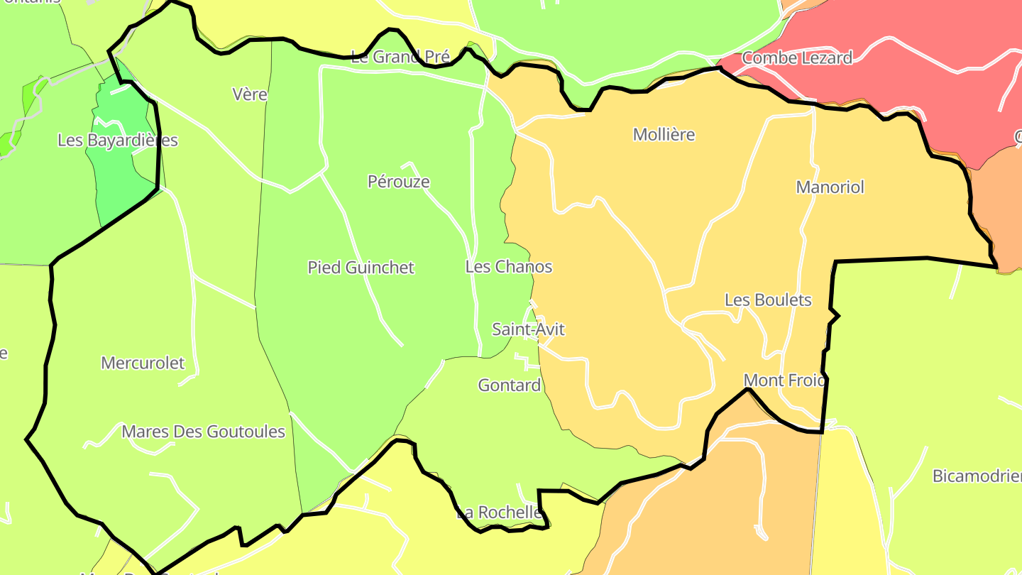 Carte des prix de l'immobilier Saint-Avit