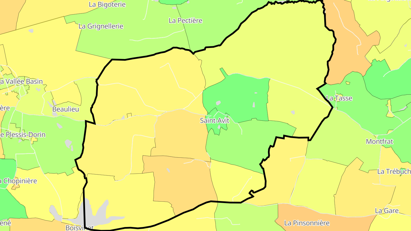 Carte des prix de l'immobilier Saint-Avit
