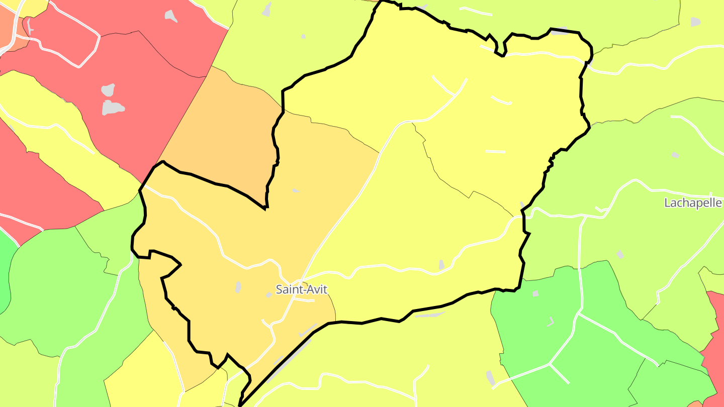 Carte des prix de l'immobilier Saint-Avit