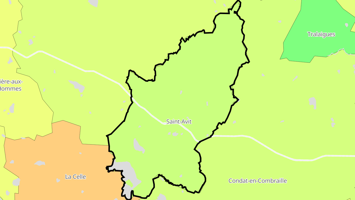 Carte des prix de l'immobilier Saint-Avit