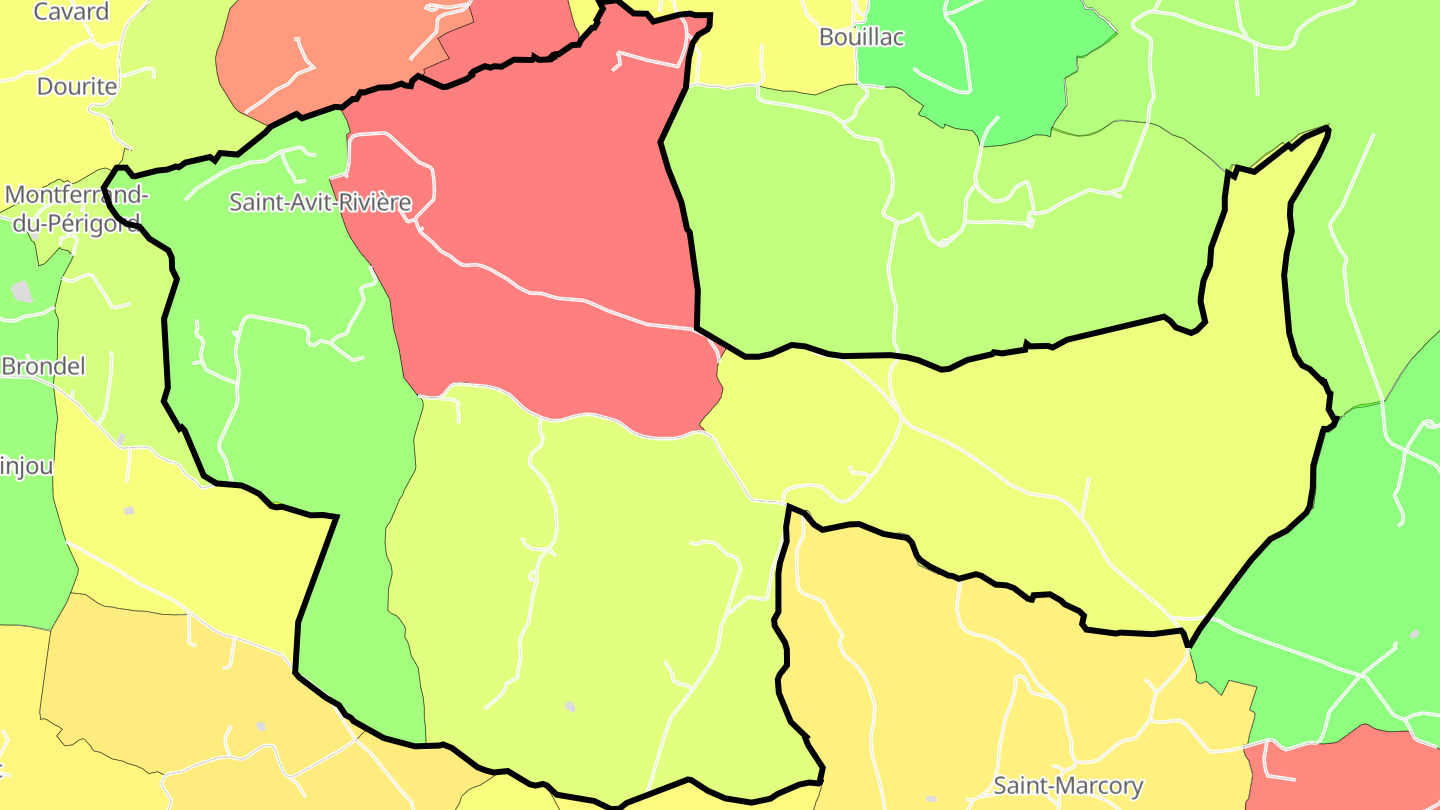 Carte des prix de l'immobilier Saint-Avit-Rivière