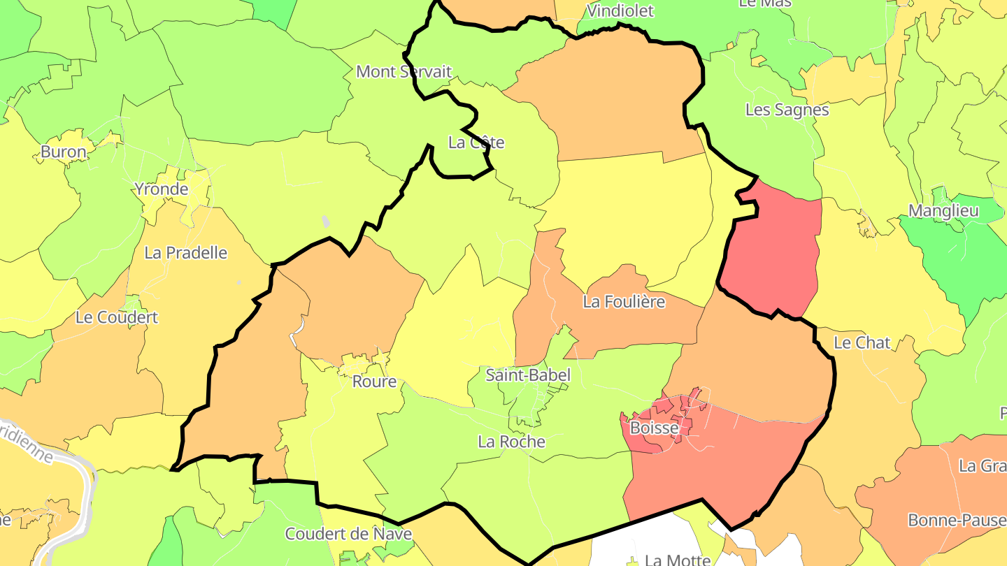 Carte des prix de l'immobilier Saint-Babel