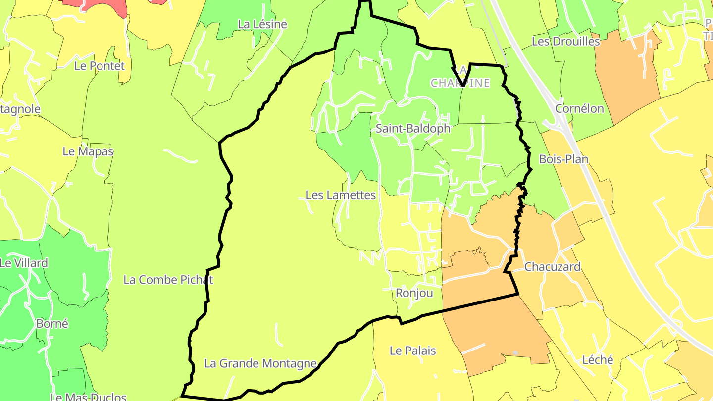 Carte des prix de l'immobilier Saint-Baldoph