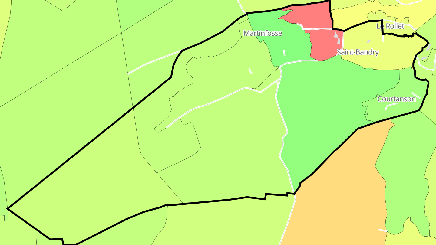 Carte des prix de l'immobilier Saint-Bandry