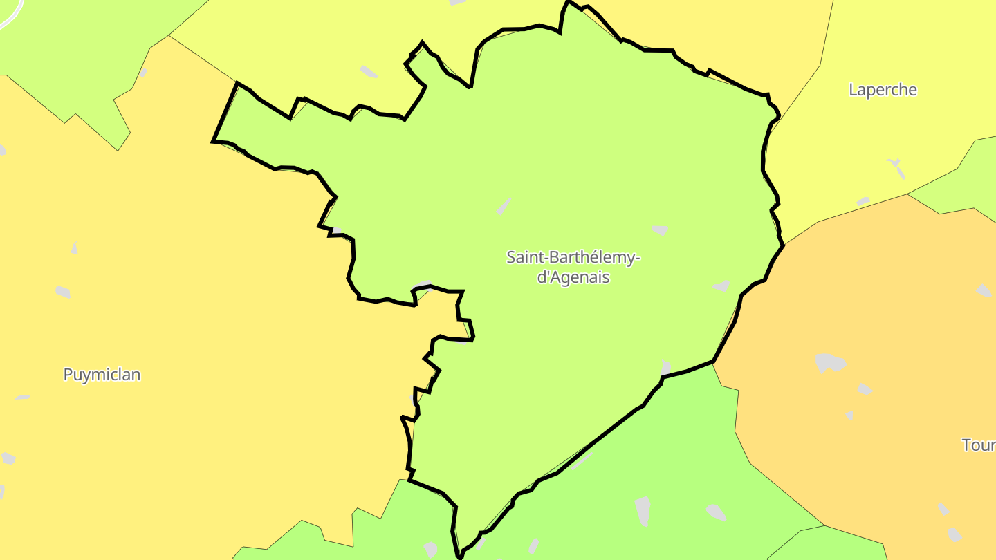 Carte des prix de l'immobilier Saint-Barthélemy-d'Agenais