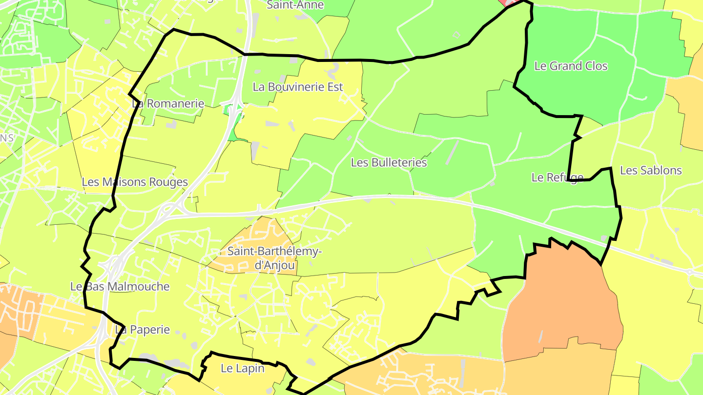 Carte des prix de l'immobilier Saint-Barthélemy-d'Anjou