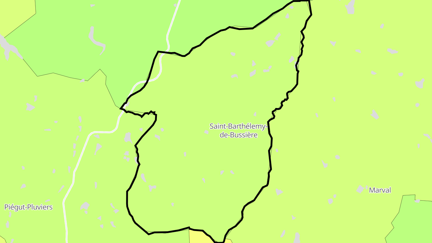 Carte des prix de l'immobilier Saint-Barthélemy-de-Bussière