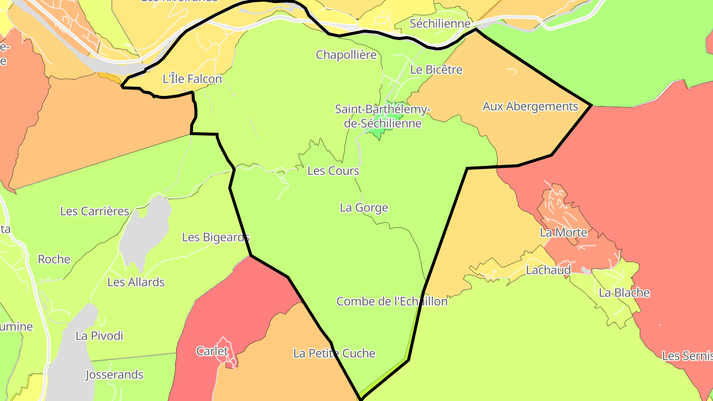 Carte des prix de l'immobilier Saint-Barthélemy-de-Séchilienne