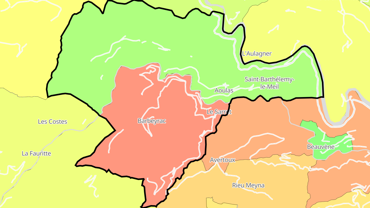 Carte des prix de l'immobilier Saint-Barthélemy-le-Meil