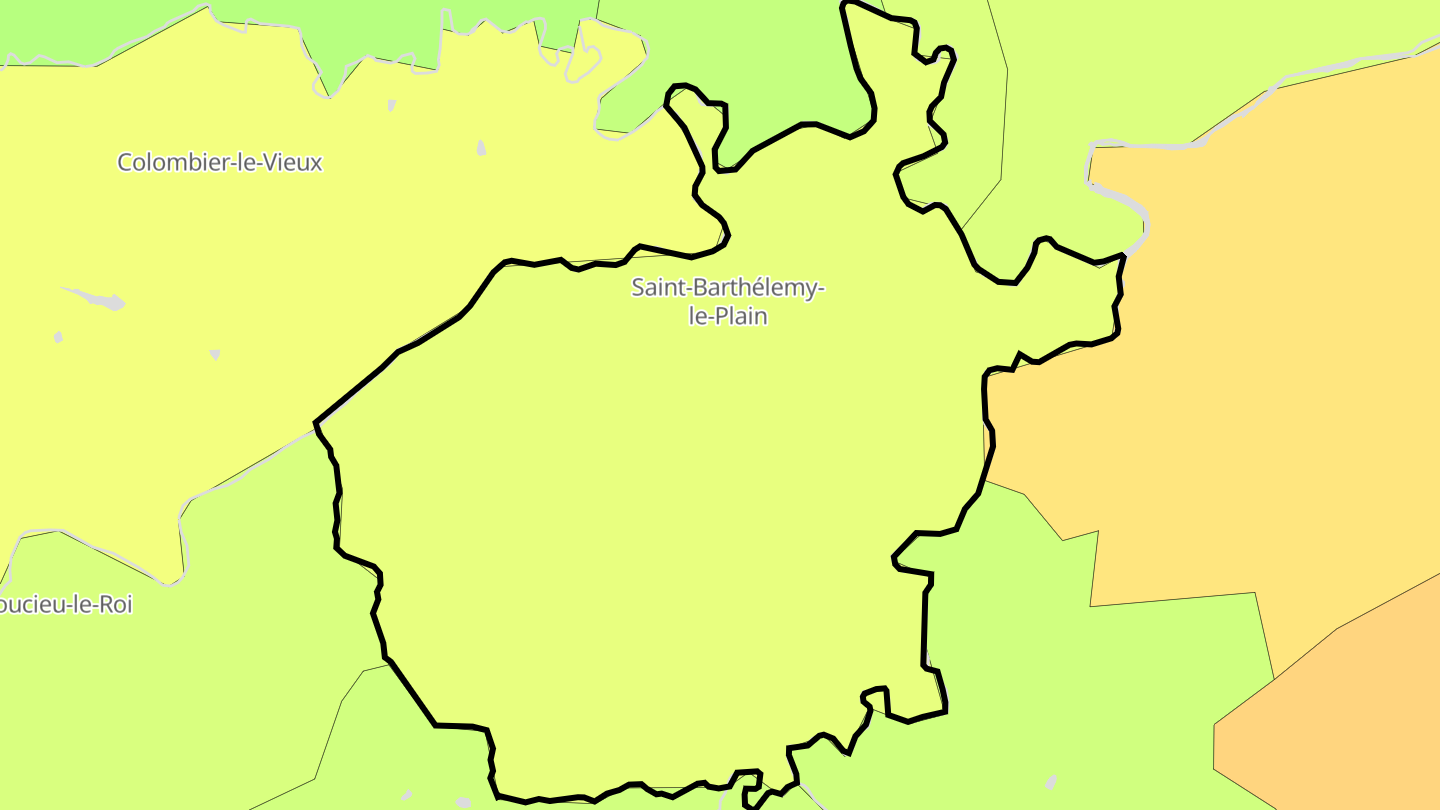 Carte des prix de l'immobilier Saint-Barthélemy-le-Plain
